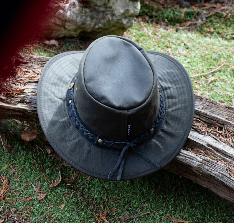 Waxed Canvas Cowboy Hat, Waterproof Outback Hats, UPF 50+ Hiking Australian - Etsy