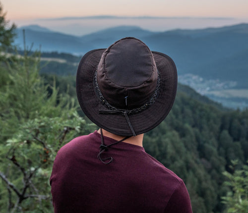 Brown Waxed Cotton Cowboy Hat – Waterproof Outdoor Hat by Wombat