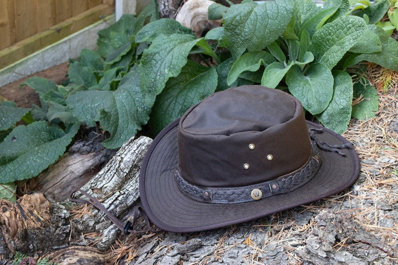 Waxed Canvas Cowboy Hat, Waterproof, Foldable Outback Adventure Headwear - Etsy
